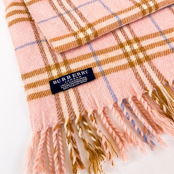Burberry Accessories - Authentic BURBERRY Pink Nova Check Tartan Paid Cashmere Scarf